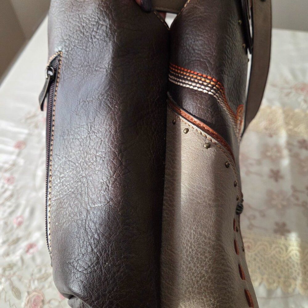 Justine Boho Brown Leather Purse - Picture 6 of 15